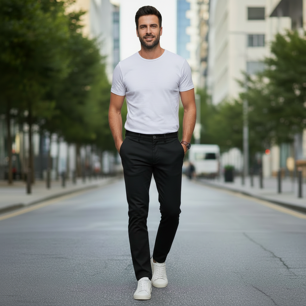 Kit 5 Calças Masculina De Sarja Retrô Premium - Pague 3 Leve 5