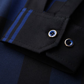 Camisa Masculina de Seda Casual Xadrez