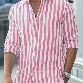 Camisa de Linho Masculina Listrada