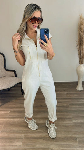 Macacão Santorini De Linho e Elastano + Brinde Exclusivo